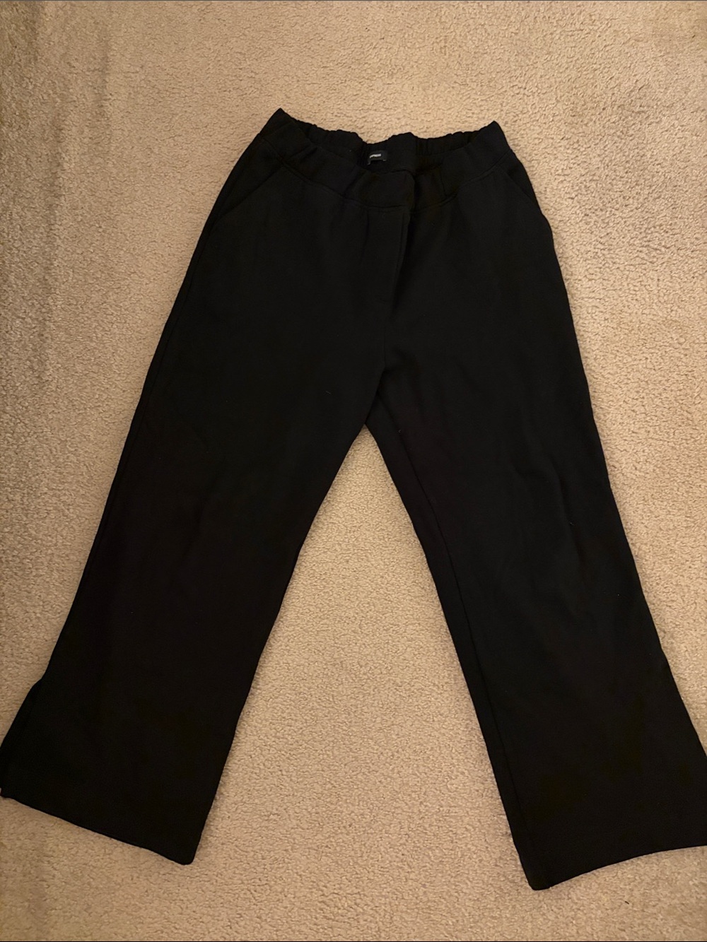 Express Black Elastic Waist Wide Leg Pants